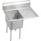 Elkay E1C24X24-R-24X Economy Scullery Sink, 1-Compartment 12" Deep Bowl, 24" Right Drainboard, 50.5 (L) X 29.75 (W) X 45.75 (H) Over All