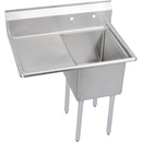 Elkay 14-1C16X20-L-18X Standard Scullery Sink, 1-Compartment 14" Deep Bowl, 18" Left Drainboard, 36.5 (L) X 25.75 (W) X 43.75 (H) Over All