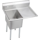 Elkay 14-1C16X20-R-18X Standard Scullery Sink, 1-Compartment 14" Deep Bowl, 18" Right Drainboard, 36.5 (L) X 25.75 (W) X 43.75 (H) Over All