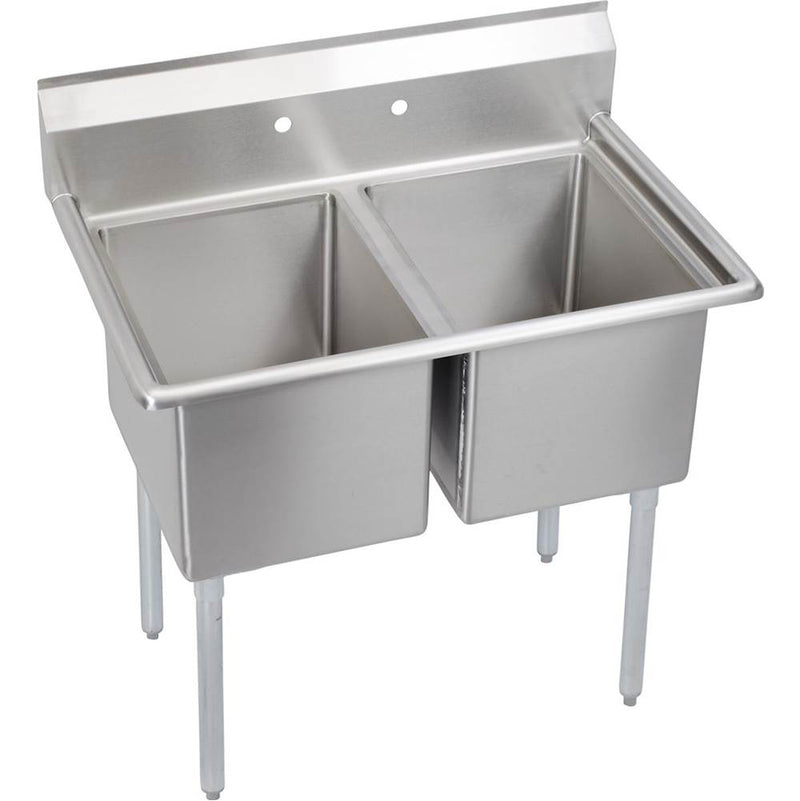 Elkay 14-2C16X20-0X Standard Scullery Sink, 2-Compartment  14" Deep Bowl(s), No Drainboards, 39 (L) X 25.75 (W) X 43.75 (H) Over All
