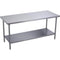 Elkay EWT24S60-STGX Economy Work Table, Galvanized Under Shelf, No Backsplash, 60 (L) X 24 (W) X 36 (H) Over All