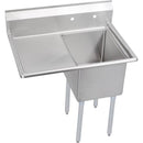 Elkay 1C18X24-L-18X Standard Scullery Sink, 1-Compartment 12" Deep Bowl, 18" Left Drainboard, 38.5 (L) X 29.75 (W) X 46.75 (H) Over All