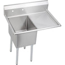 Elkay 1C18X24-R-18X Standard Scullery Sink, 1-Compartment 12" Deep Bowl, 18" Right Drainboard, 38.5 (L) X 29.75 (W) X 46.75 (H) Over All