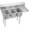 Elkay 3C10X14-R-12X Standard Scullery Sink, 3-Compartment 12" Deep Bowl(s), 12" Right Drainboard, 48.5 (L) X 19.75 (W) X 45.75 (H) Over All