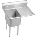 Elkay S1C18X18-R-18X Super Economy Scullery Sink, 1-Compartment 14" Deep Bowl, 18" Right Drainboard, 38.5 (L) X 23.75 (W) X 45.75 (H) Over All