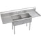Elkay S2C18X18-2-18X Super Economy Scullery Sink, 2-Compartment 14" Deep Bowl(s), 18" Left & Right Drainboards, 72 (L) X 23.75 (W) X 45.75 (H) Over All