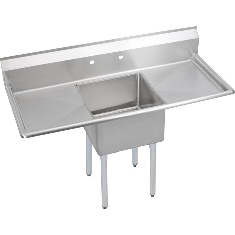 Elkay SE1C18X18-2-18X Super Economy Scullery Sink, 1-Compartment 11" Deep Bowl, 18" Left & Right Drainboards, 52 (L) X 38.5 (W) X 46 (H) Over All