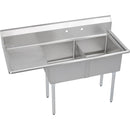 Elkay SE2C18X18-L-18X Super Economy Scullery Sink, 2-Compartment 11" Deep Bowl(s), 18" Left Drainboard, 67 (L) X 56.5 (W) X 46 (H) Over All
