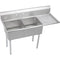 Elkay SE2C18X18-R-18X Super Economy Scullery Sink, 2-Compartment 11" Deep Bowl(s), 18" Right Drainboard, 67 (L) X 72 (W) X 46 (H) Over All