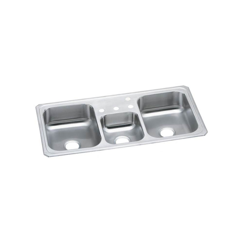 Elkay CMR43224 20 Gauge Stainless Steel 43' x 22' x 7' Triple Bowl Top Mount Kitchen Sink