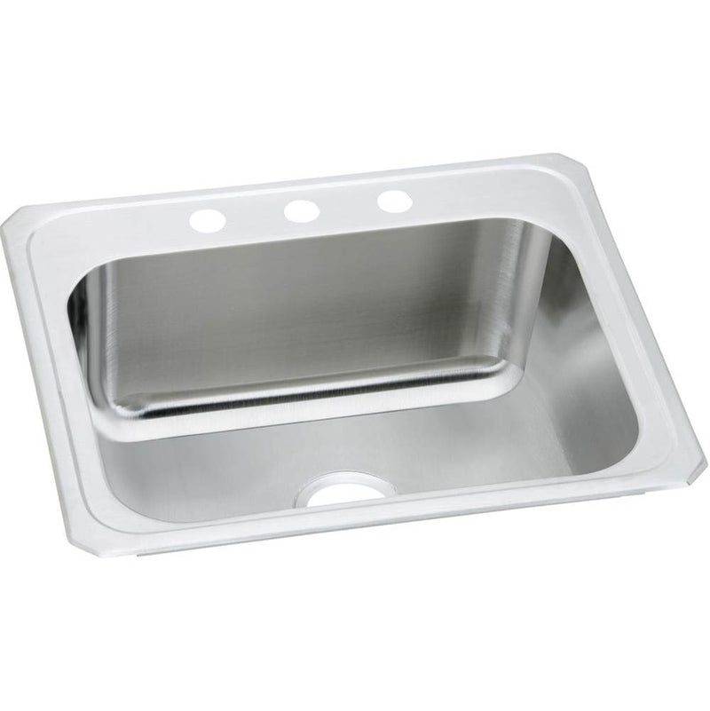 Elkay DCR2522101 20 Gauge Stainless Steel 25' x 22' x 10.25' Single Bowl Top Mount Kitchen Sink