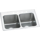 Elkay DLR2519100 18 Gauge Stainless Steel 25' x 19.5' x 10.125' Double Bowl Top Mount Kitchen Sink