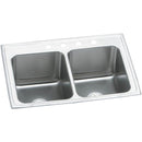 Elkay DLR3322120 18 Gauge Stainless Steel 33' x 22' x 12.125' Double Bowl Top Mount Kitchen Sink
