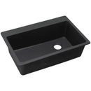 Elkay ELG13322BK0 Elkay Quartz Classic 33' x 22' x 9-1/2' Single Bowl Top Mount Sink, Black