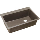 Elkay ELG13322GR0 Elkay Quartz Classic 33' x 22' x 9-1/2' Single Bowl Top Mount Sink, Greige
