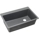 Elkay ELG13322GS0 Elkay Quartz Classic 33' x 22' x 9-1/2' Single Bowl Top Mount Sink, Greystone
