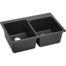 Elkay ELG250RBK0 Elkay Quartz Classic 33' x 22' x 9-1/2' Double Bowl Top Mount Sink, Black