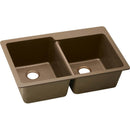 Elkay ELG250RMC0 Elkay Quartz Classic 33' x 22' x 9-1/2' Double Bowl Top Mount Sink, Mocha