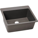 Elkay ELG2522GR0 Elkay Quartz Classic 25' x 22' x 9-1/2' Single Bowl Top Mount Sink, Greige