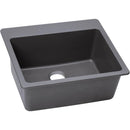 Elkay ELG2522GS0 Elkay Quartz Classic 25' x 22' x 9-1/2' Single Bowl Top Mount Sink, Greystone