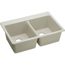 Elkay ELG3322BQ0 Elkay Quartz Classic 33' x 22' x 9-1/2' Double Bowl Top Mount Sink, Bisque