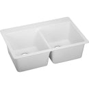Elkay ELG3322WH0 Elkay Quartz Classic 33' x 22' x 9-1/2' Double Bowl Top Mount Sink, White