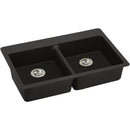 Elkay ELGAD3322PDBK0 Elkay Quartz Classic 33" x 22" x 5-1/2" Top Mount ADA Sink with Perfect Drain, Black