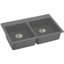 Elkay ELGAD3322PDGS0 Elkay Quartz Classic 33" x 22" x 5-1/2" Top Mount ADA Sink with Perfect Drain, Greystone
