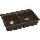 Elkay ELGAD3322PDMC0 Elkay Quartz Classic 33" x 22" x 5-1/2" Top Mount ADA Sink with Perfect Drain, Mocha