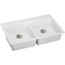 Elkay ELGAD3322PDWH0 Elkay Quartz Classic 33" x 22" x 5-1/2" Top Mount ADA Sink with Perfect Drain, White