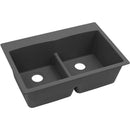 Elkay ELGDLB3322GY0 Elkay Quartz Classic 33' x 22' x 10' Double Bowl Top Mount Sink with Aqua Divide