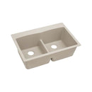 Elkay ELGDLB3322PT0 Elkay Quartz Classic 33' x 22' x 10' Double Bowl Top Mount Sink with Aqua Divide, Putty