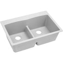 Elkay ELGDLB3322WH0 Elkay Quartz Classic 33' x 22' x 10' Double Bowl Top Mount Sink with Aqua Divide