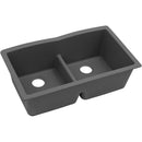 Elkay ELGDULB3322GY0 Elkay Quartz Classic 33' x 19' x 10' Double Bowl Undermount Sink with Aqua Divide