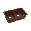 Elkay ELGDULB3322PC0 Elkay Quartz Classic 33' x 19' x 10' Double Bowl Undermount Sink with Aqua Divide, Pecan