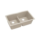 Elkay ELGDULB3322PT0 Elkay Quartz Classic 33' x 19' x 10' Double Bowl Undermount Sink with Aqua Divide, Putty