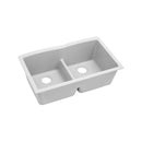 Elkay ELGDULB3322WH0 Elkay Quartz Classic 33' x 19' x 10' Double Bowl Undermount Sink with Aqua Divide