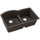 Elkay ELGHU3322RBS0 Elkay Quartz Classic 33' x 22' x 10' Double Bowl Undermount Sink with Aqua Divide, Black Shale