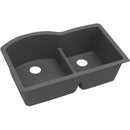 Elkay ELGHU3322RGY0 Elkay Quartz Classic 33' x 22' x 10' Double Bowl Undermount Sink with Aqua Divide, Dusk Gray