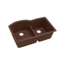 Elkay ELGHU3322RMC0 Elkay Quartz Classic 33' x 22' x 10' Double Bowl Undermount Sink with Aqua Divide, Mocha