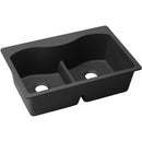 Elkay ELGLB3322BK0 Elkay Quartz Classic 33' x 22' x 9-1/2' Double Bowl Top Mount Sink with Aqua Divide, Black