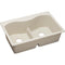 Elkay ELGLB3322BQ0 Elkay Quartz Classic 33' x 22' x 9-1/2' Double Bowl Top Mount Sink with Aqua Divide, Bisque
