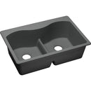 Elkay ELGLB3322GY0 Elkay Quartz Classic 33' x 22' x 9-1/2' Double Bowl Top Mount Sink with Aqua Divide, Dusk Gray