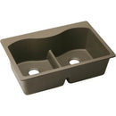 Elkay ELGLB3322MC0 Elkay Quartz Classic 33' x 22' x 9-1/2' Double Bowl Top Mount Sink with Aqua Divide, Mocha