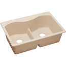 Elkay ELGLB3322PT0 Elkay Quartz Classic 33' x 22' x 9-1/2' Double Bowl Top Mount Sink with Aqua Divide, Putty