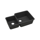 Elkay ELGOU3321LBK0 Elkay Quartz Classic 33' x 20-11/16' x 9' Double Bowl Undermount Sink, Black