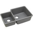 Elkay ELGOU3321LGS0 Elkay Quartz Classic 33' x 20-11/16' x 9' Double Bowl Undermount Sink, Greystone