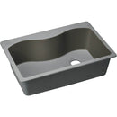 Elkay ELGS3322RGS0 Elkay Quartz Classic 33' x 22' x 9-1/2' Single Bowl Top Mount Sink, Greystone