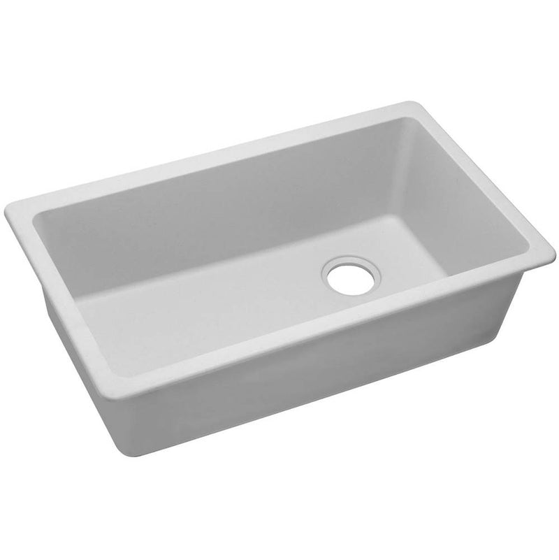 Elkay ELGU13322WH0 Elkay Quartz Classic 33' x 18-3/4' x 9-1/2' Single Bowl Undermount Sink, White