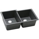 Elkay ELGU250RBK0 Elkay Quartz Classic 33' x 20-1/2' x 9-1/2' Double Bowl Undermount Sink, Black